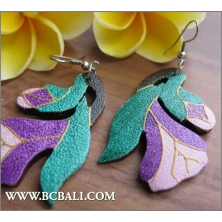 Assorted Coloring Wooden Earrings Carving Fashion